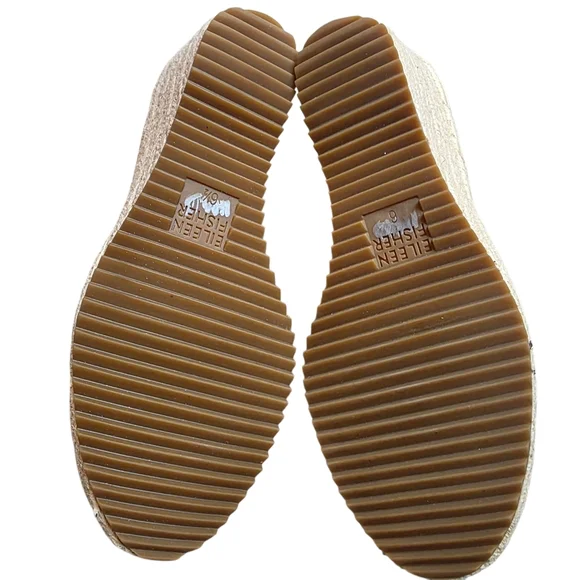 Eileen Fisher Cream Yasmin Tumbled Nubuck Espadrille Wedge Heels - Picture 6 of 6